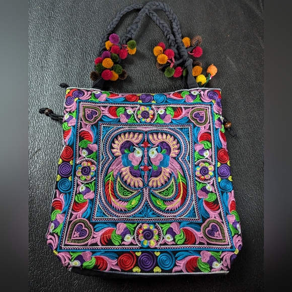 Embroidered Colorful bohemian Tote bag - Picture 1 of 9